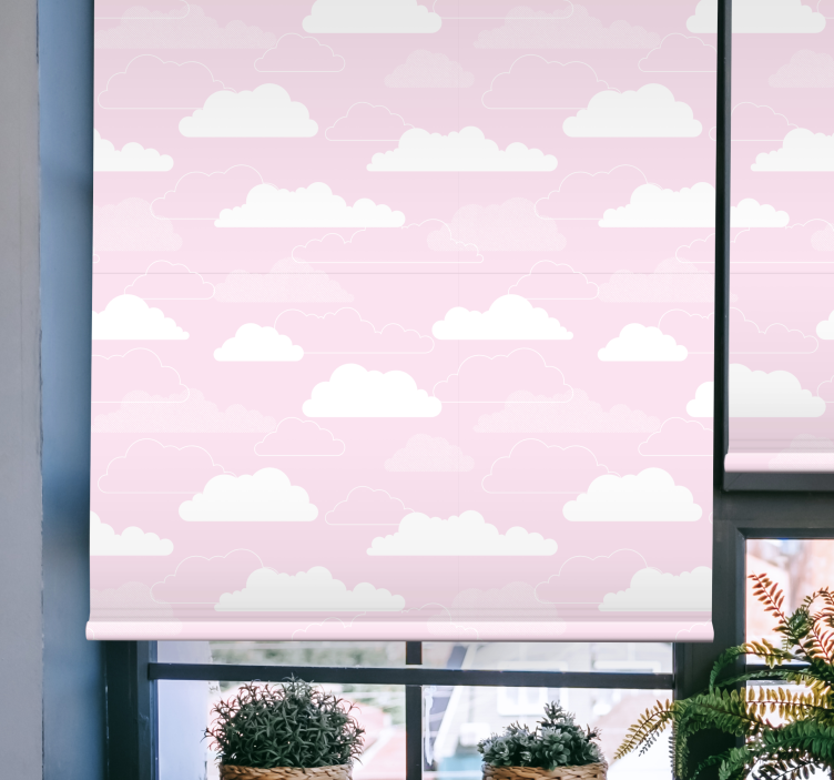 Rollo fenster wolken verträumtes pinkes muster - TenStickers