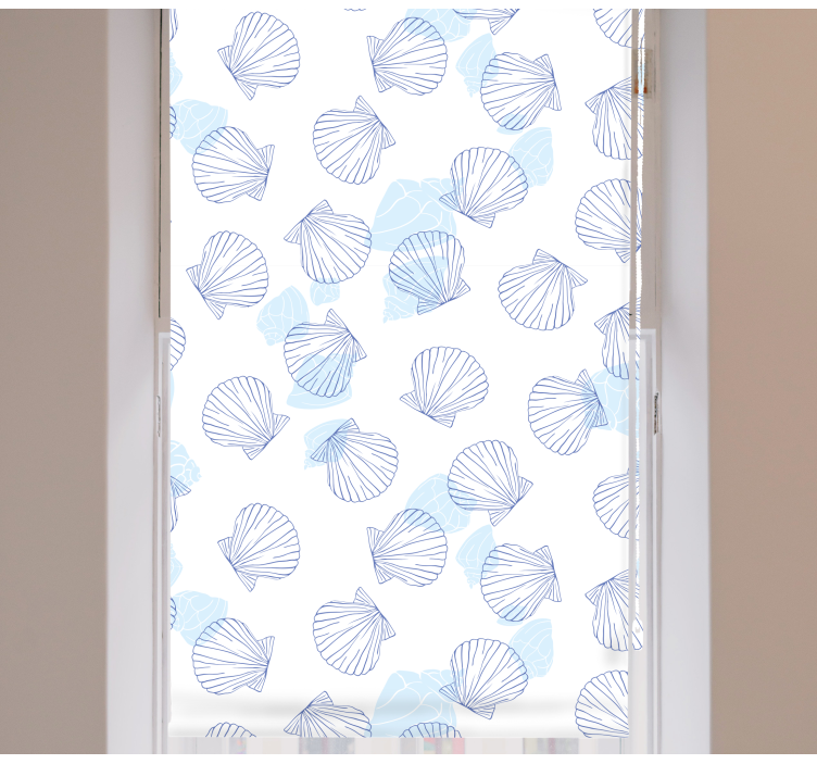 Rollo Fenster Tiermuster blaues muschelmuster - TenStickers