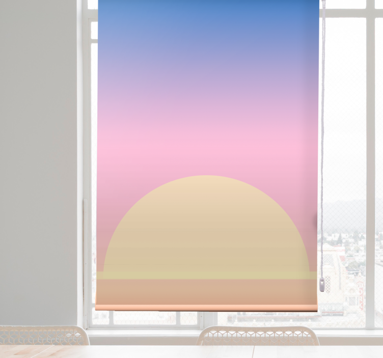 Rollo Fenster Zeichnung sonnenuntergang horizont design - TenStickers