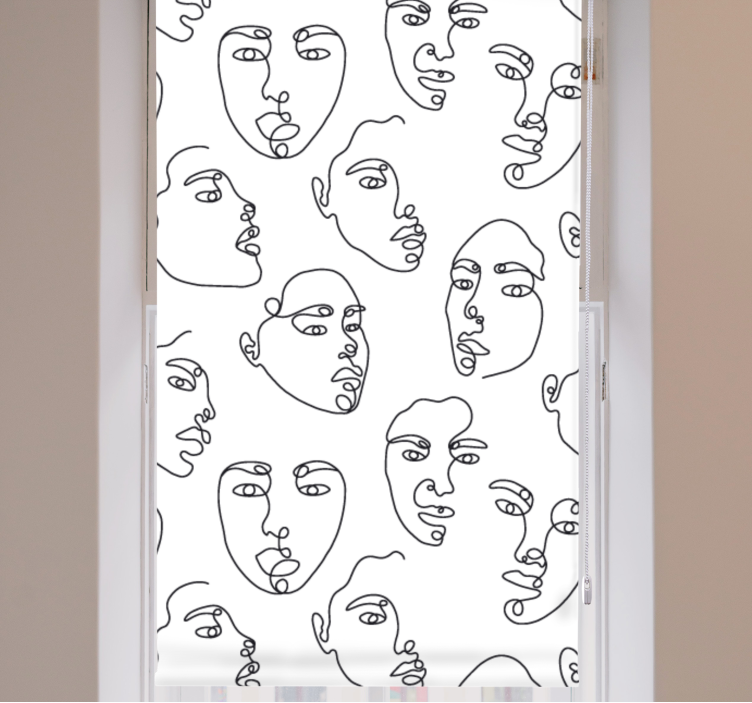 Rollo Fenster Originell umrisskunst gesichter - TenStickers