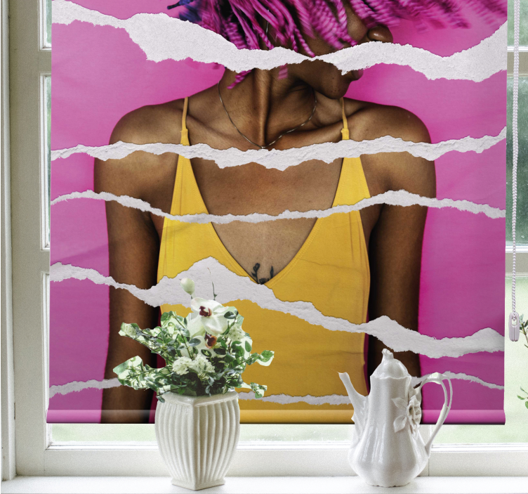 Rollo Fenster Zeichnung zerrissener papiereffekt - TenStickers