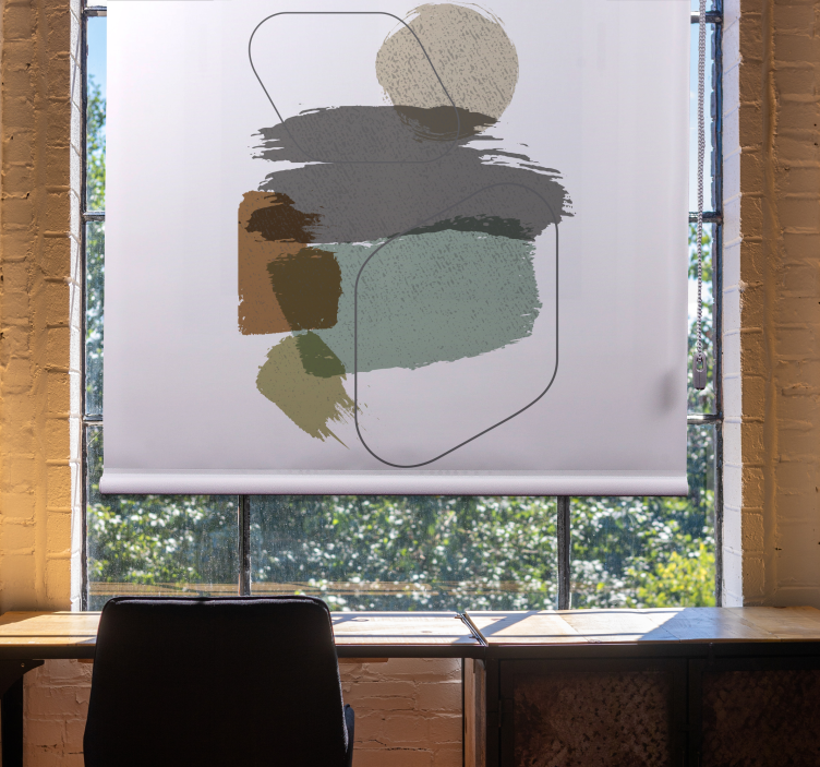 Fenster Rollo modern mit Farbflecken - TenStickers