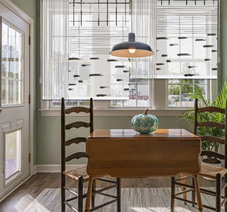 Fenster Rollo modern Wohnzimmer mit schwarze Linien - TenStickers