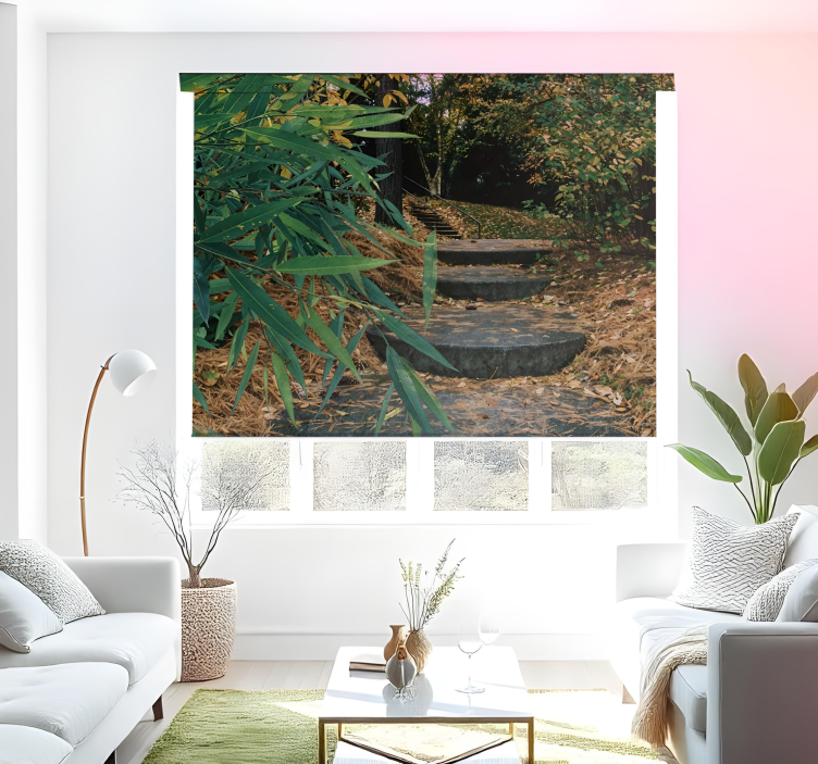 Origineller Rollo 3d-wald und kleine straße - TenStickers