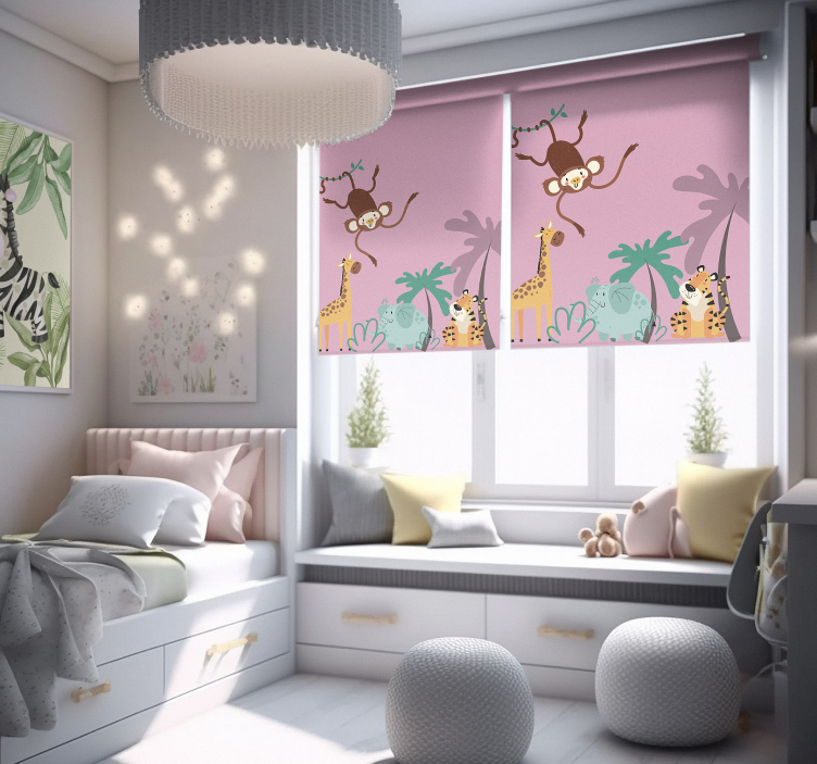 Rollo Fenster Kinderzimmer "boho" Kinderdschungel - TenStickers