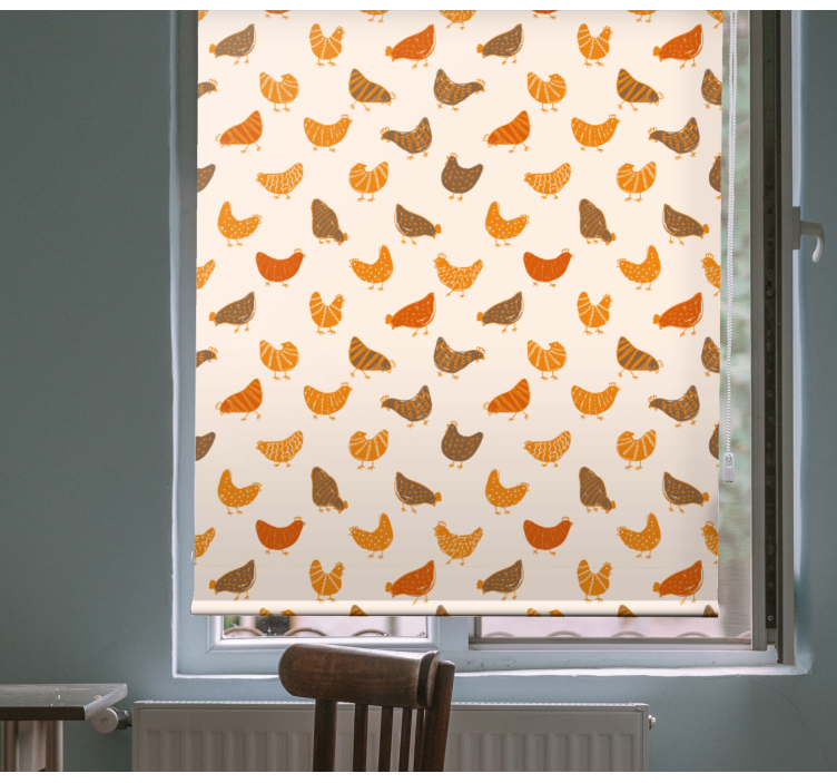 Rollo mit Tieren Orange-braunes vogelmuster - TenStickers
