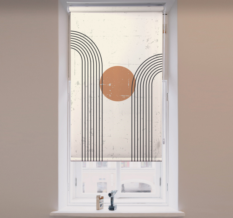 Fenster Rollo modern abstrakte braune Sonne - TenStickers