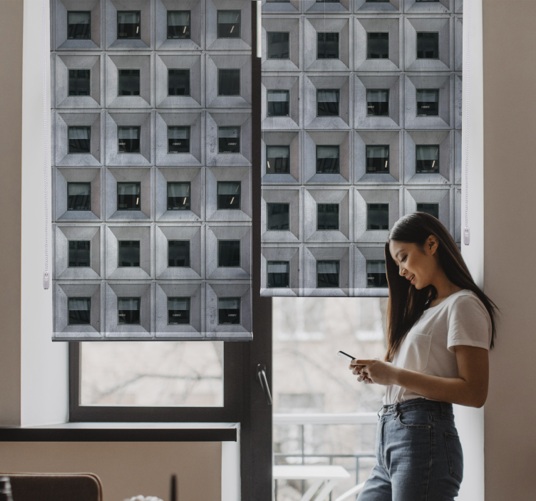 Moderne Rollo für Küchenfenster in grau Brutale Architektur - TenStickers