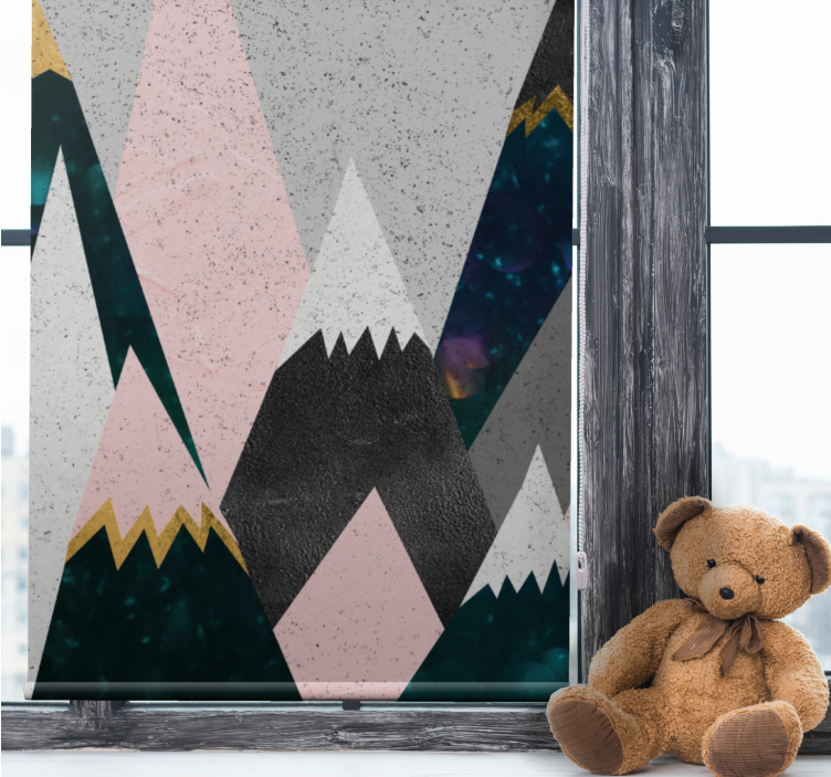 Fenster Rollo modern bunte Berge - TenStickers