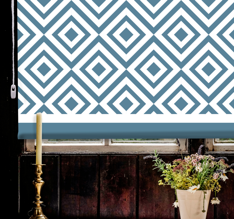 Skandinavische Rollos Blaues und weißes quadratmuster - TenStickers