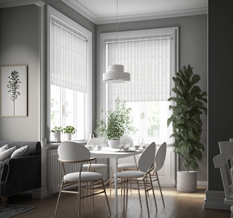 Skandinavische Rollos Graue abstrakte linien zick-zack - TenStickers