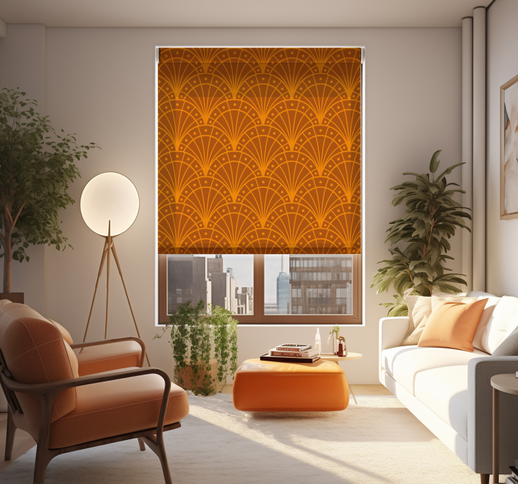 Rollos Wohnzimmer orange Bogen Design - TenStickers