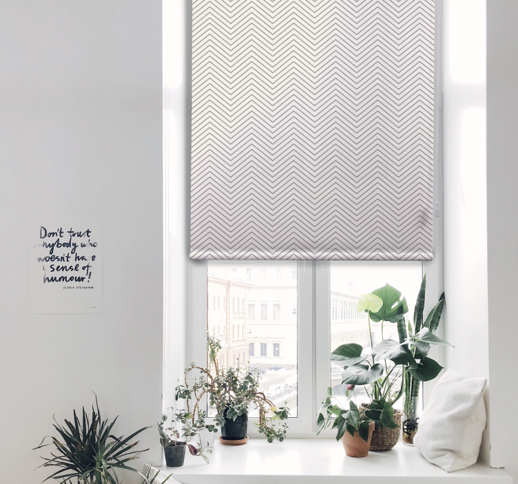 Rustikale Moderne Rollo  Küche Graue Linien Optik - TenStickers