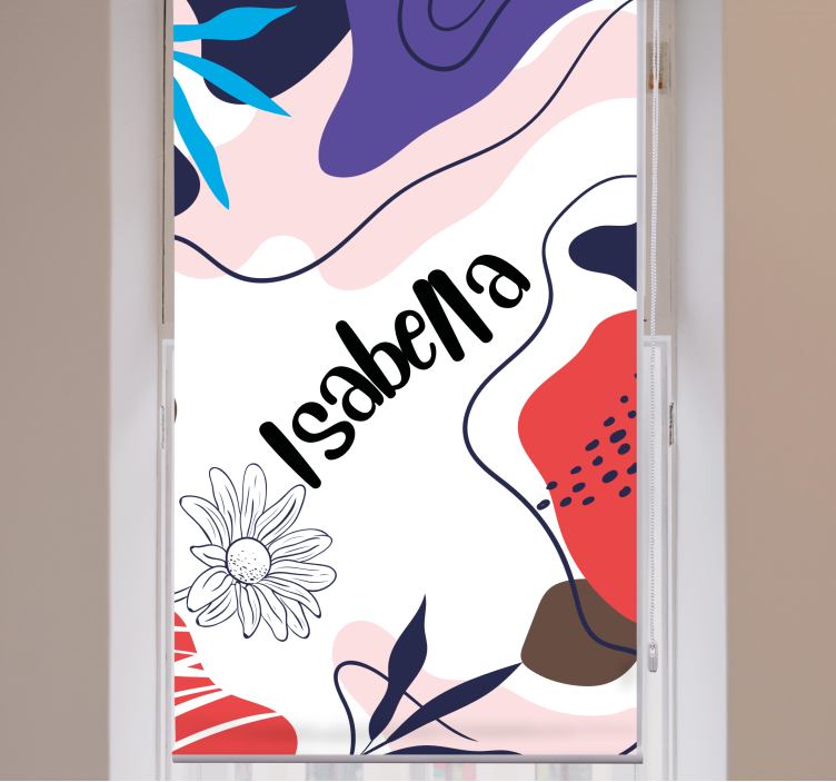 Fenster Rollo Modern florales namensmotiv - TenStickers