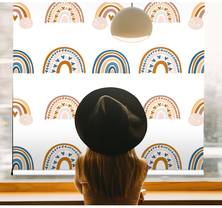 Rollo Fenster Kinderzimmer nordische regenbogenmotive - TenStickers