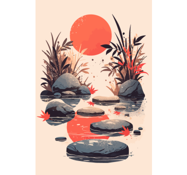 Rollo Fenster Badezimmer Inspirationen im japanischen Stil - TenStickers