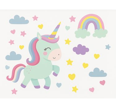 Rollo Fenster Kinderzimmer buntes einhorn-design - TenStickers