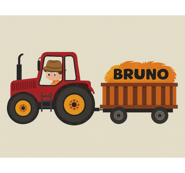 Rollo Fenster Kinderzimmer traktor-design mit namen - TenStickers