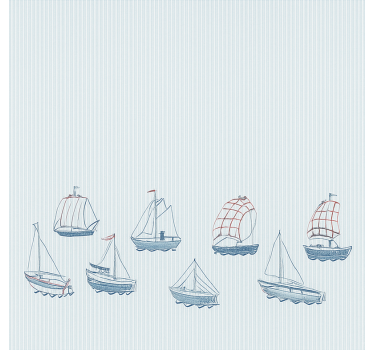 Rollo Fenster Kinderzimmer blaue segelboote - TenStickers