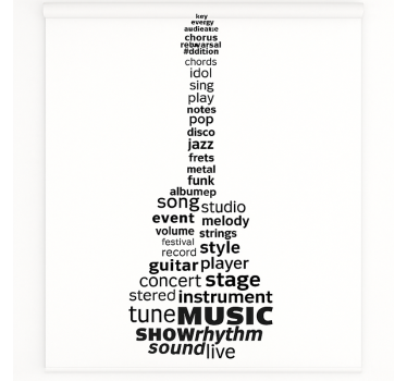 Rollo Fenster Jugendzimmer musik gitarre wörter - TenStickers