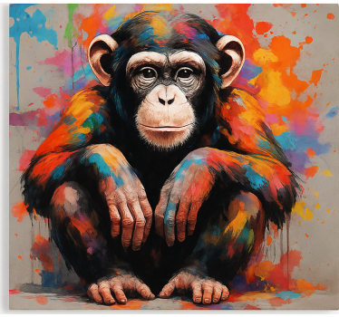 Rollo Fenster Jugendzimmer affe mit farben - TenStickers