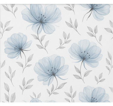 Rollo Fenster Jugendzimmer blaue elegante blumen - TenStickers