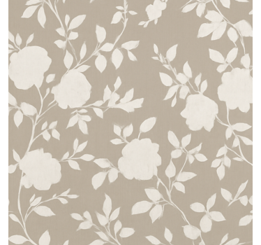 Rollo Fenster Jugendzimmer beige anmutige blumen - TenStickers