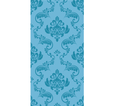 Rollo fenster badezimmer mit blauen botanischen kurven - TenStickers