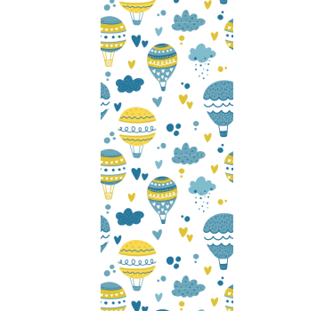 Rollo fenster kinderzimmer mit blauen und gelben ballons - TenStickers
