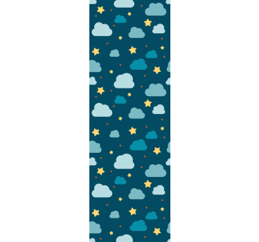 Rollo fenster kinderzimmer sternennacht mit wolken - TenStickers