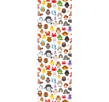Rollo fenster kinderzimmer bunte wildtiere - TenStickers