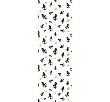 Rollo fenster kinderzimmer schwarze raketen - TenStickers