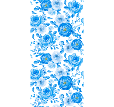 Rollo fenster kinderzimmer mit blauen uhren und blumen - TenStickers