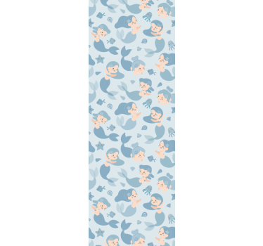 Rollo fenster kinderzimmer meerjungfrau kind blau lächelnd - TenStickers