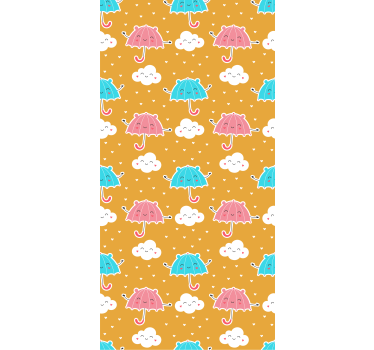 Rollo fenster kinderzimmer bunte regenschirm-dekoration - TenStickers