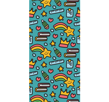 Rollo fenster kinderzimmer mit kawaii muster - TenStickers