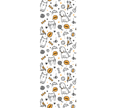 Rollo fenster kinderzimmer katzen hunde doodle stil - TenStickers