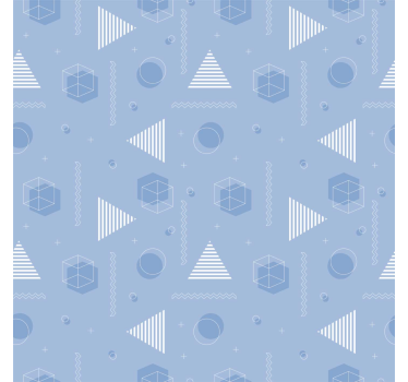 Rollo fenster jugendzimmer geometrisch blau - TenStickers