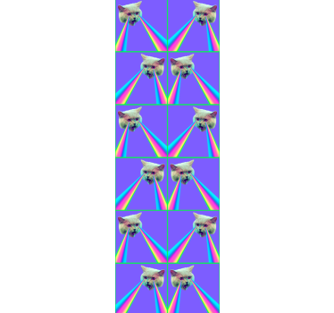Rollo fenster jugendzimmer mit laser-katze vaporwave - TenStickers