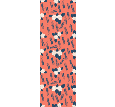 Rollo fenster jugendzimmer mit orange-rosem blumenmuster - TenStickers