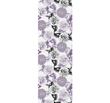 Rollo fenster jugendzimmer mit lila schwarzen blumenmuster - TenStickers