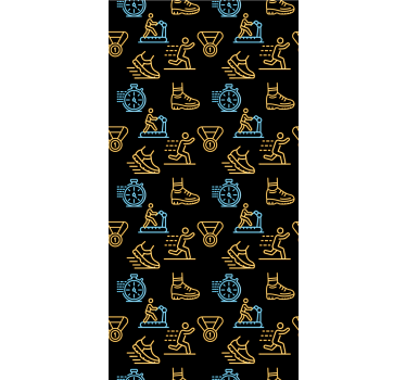 Rollo fenster jugendzimmer mit leuchtenden icons auf schwarz - TenStickers