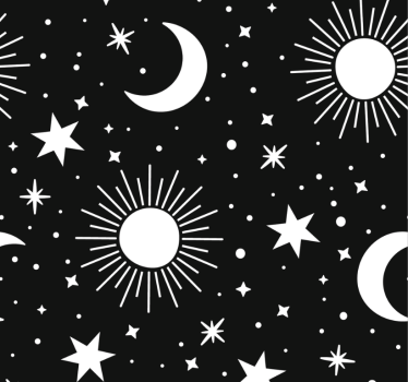 Rollo fenster jugendzimmer weiße sterne und monde - TenStickers