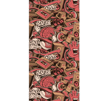 Rollo fenster jugendzimmer mit rotem graffiti-motiv - TenStickers