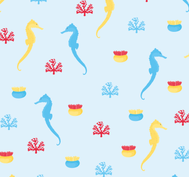 Rollo fenster jugendzimmer seepferdchen und koralle - TenStickers