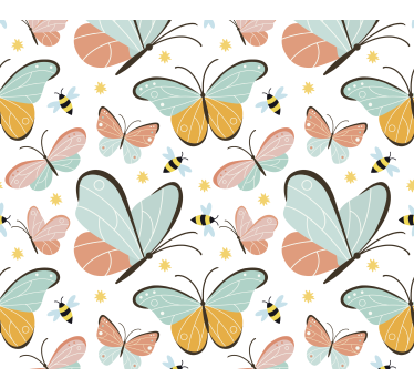 Rollo fenster jugendzimmer schmetterlinge und bienen - TenStickers