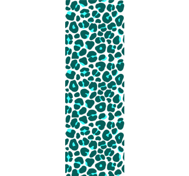 Rollo fenster jugendzimmer neon leopardmuster blau schwarz - TenStickers