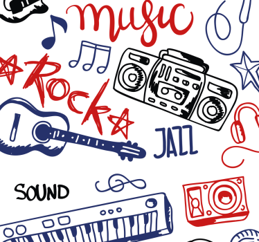 Rollo fenster jugendzimmer musikinstrumente - TenStickers