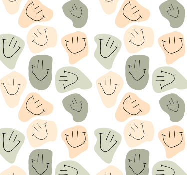 Rollo fenster jugendzimmer mit neutralen smiley-gesichtern - TenStickers