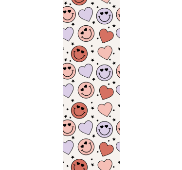Rollo fenster jugendzimmer mit herzen und smileys - TenStickers